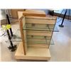 Image 2 : Wooden Multi-Section Display Rack w/ Glass Shelves (contents not included)