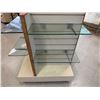 Image 4 : Wooden Multi-Section Display Rack w/ Glass Shelves (contents not included)