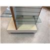Image 5 : Wooden Multi-Section Display Rack w/ Glass Shelves (contents not included)