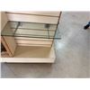 Image 7 : Wooden Multi-Section Display Rack w/ Glass Shelves (contents not included)