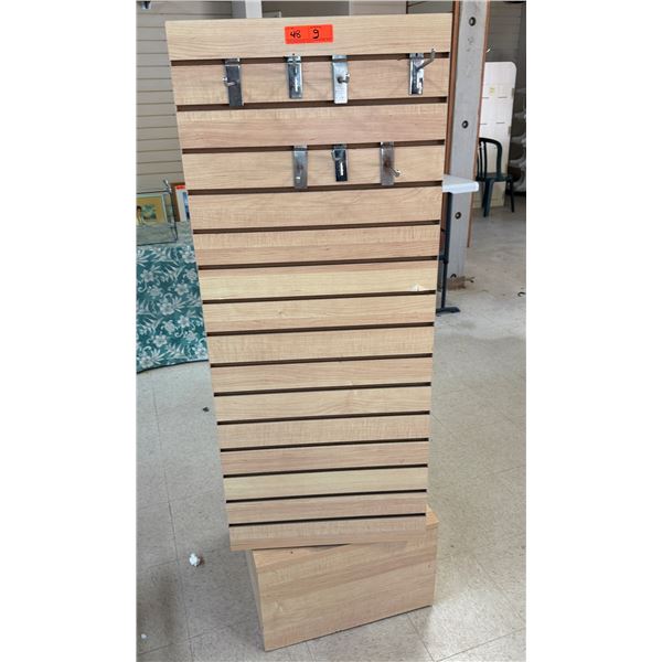 Wooden Display Rack w/ Some Hooks 20" x 60"H