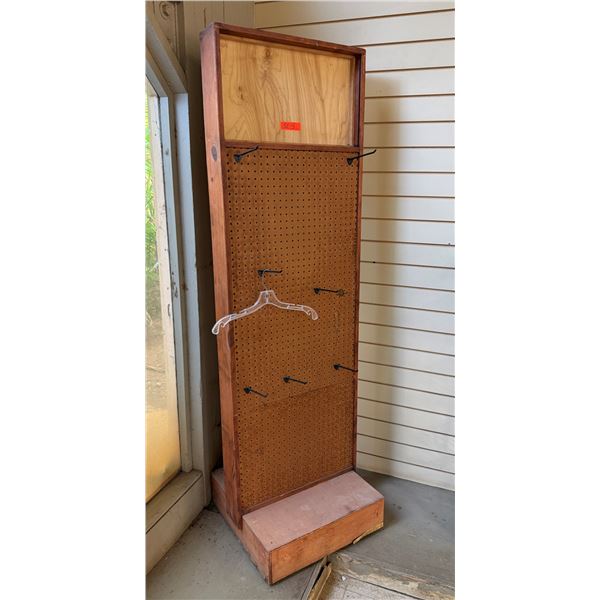 Double Sided Pegboard Display Rack w/ Some Hooks 24" x 77"H