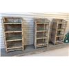Image 1 : Qty 3 Rattan Shelving Units w/ Clear Shelves 24" x 13" x 46"H