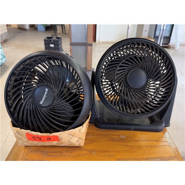 Qty 2 Honeywell Black Fans