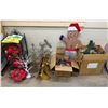 Image 1 : Misc Christmas Ornaments: Artificial Poinsettias, Mele Kalikimaka Books, Ginger Bread Man, etc