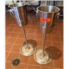 Image 1 : Qty 2 Metal Wine Buckets on Pedestal Stands