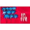 Image 1 : Qty 10 Blue Feather Hair Combs & 7 Plastic Combs