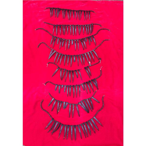 Qty 8 Artificial Tooth Necklaces on Beaded Cords