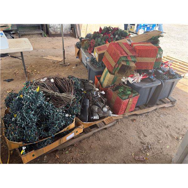 Multiple Christmas Décor: Lights Cords, Gift Boxes, Wreaths, Candy Canes, etc