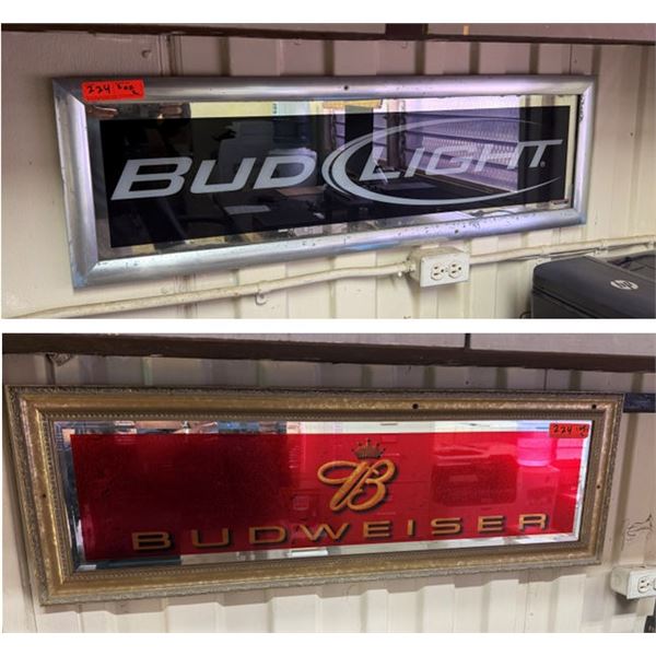 Qty 2 Budweiser Signs 42" x 12"