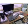 Image 13 : Metal Desk w/ Laminate Top, Chair & Contents: HP Elitedesk, Monitor, Printer, Sunbeam Mini-Fridge, e