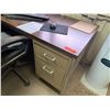 Image 2 : Metal Desk w/ Laminate Top, Chair & Contents: HP Elitedesk, Monitor, Printer, Sunbeam Mini-Fridge, e