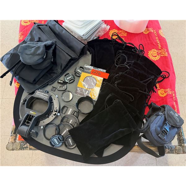 Multiple Camera Accessories: Misc Lens Caps, Filters, Pouches, Speed Bracket, etc