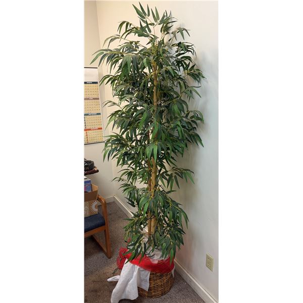 Artificial Bamboo Tree in Wicker Basket Planter 78"H
