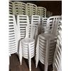 Image 2 : Qty 100 Grosfillex White Miami Bistro Stacking Side Chairs (retail $41/ea) 15" x 15" x 34"H