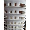 Image 7 : Qty 100 Grosfillex White Miami Bistro Stacking Side Chairs (retail $41/ea) 15" x 15" x 34"H