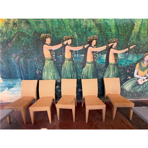 Qty 5 GAR Woven Chairs 17" x 16" x 37"H