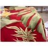 Image 3 : Qty 20 Red Floral Print Luau Tablecloths w/ Skirting & Elastic 96" x 24"