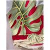 Image 4 : Qty 20 Red Floral Print Luau Tablecloths w/ Skirting & Elastic 96" x 24"