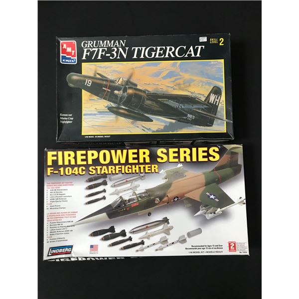 LOT OF 2 MODEL CRAFT KITS OF MILITARY PLANES IN ORIGINAL BOXES