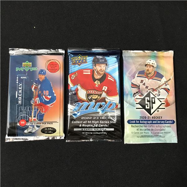 LOT OF 3 SEALED HOCKEY PACKS