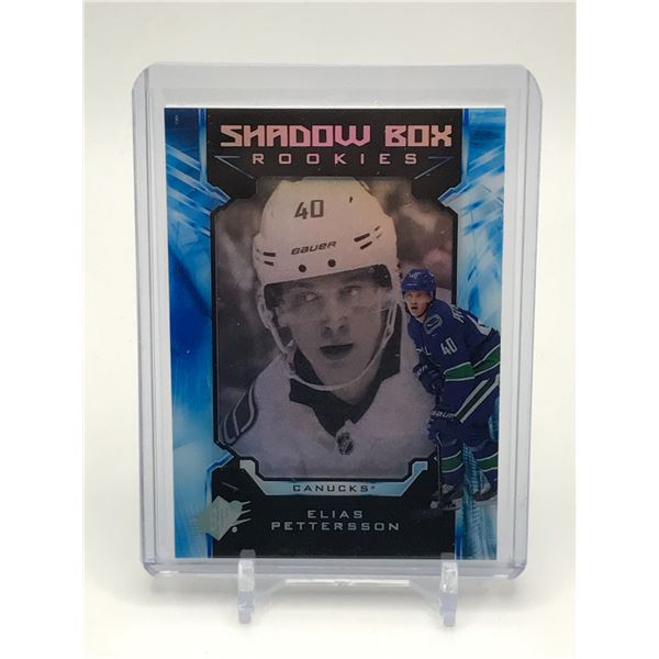 2018-19 UPPER DECK SHADOW BOX ROOKIES ELIAS PETTERSSON TRADING CARD