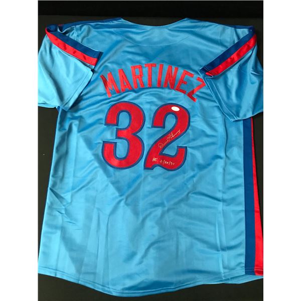 DENNIS MARTINEZ SIGNED AND INSCRIBED BASEBALL JERSEY - JSA COA