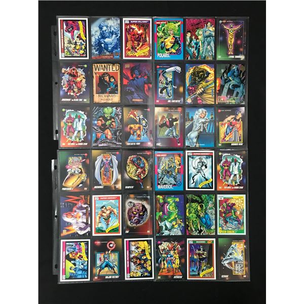 LARGE LOT OF MARVEL TRADING CARDS IN PLASTIC SLEEVES