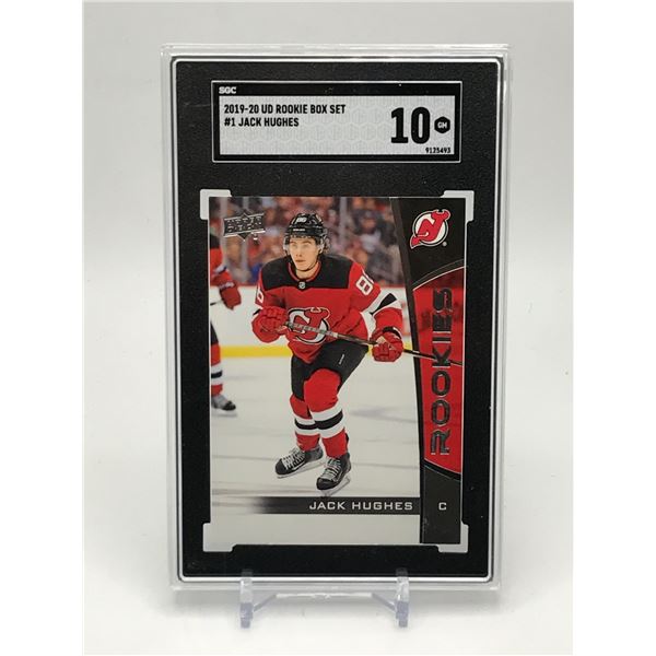 2019-20 UPPER DECK ROOKIE BOX SET JACK HUGHES TRADING CARD - SGC GRADE 10