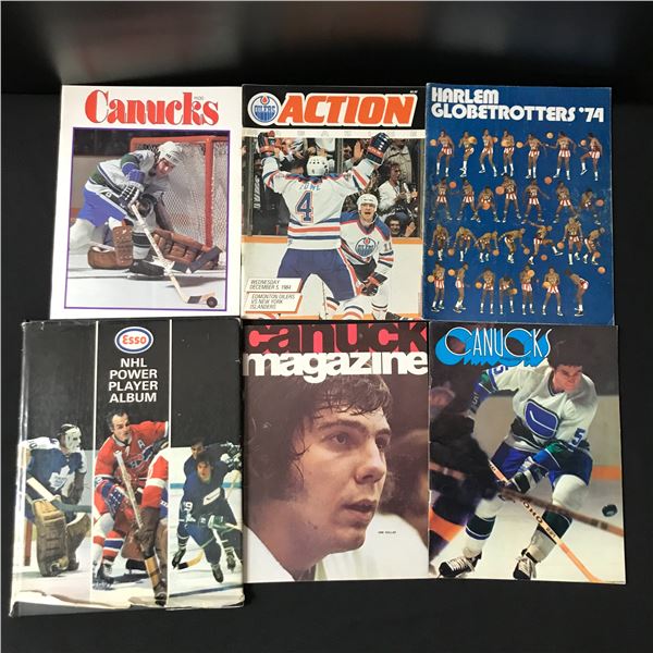 LOT OF 6 VINTAGE VANCOUVER CANUCKS PROGRAMS