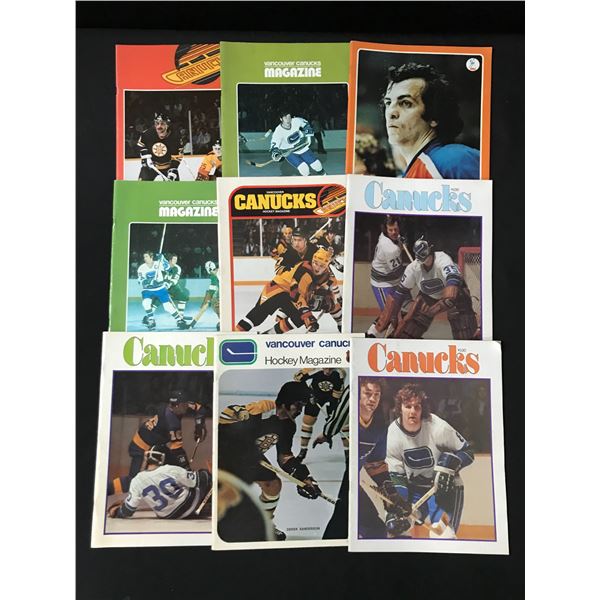 LOT OF 9 VINTAGE VANCOUVER CANUCKS PROGRAMS