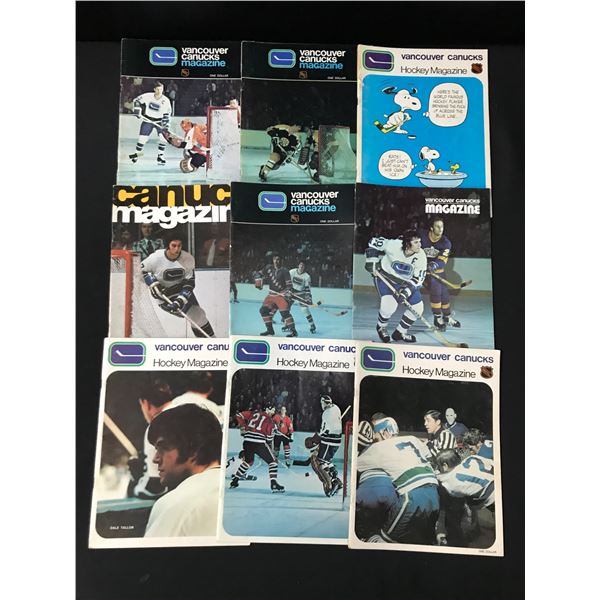 LOT OF 9 VINTAGE VANCOUVER CANUCKS PROGRAMS