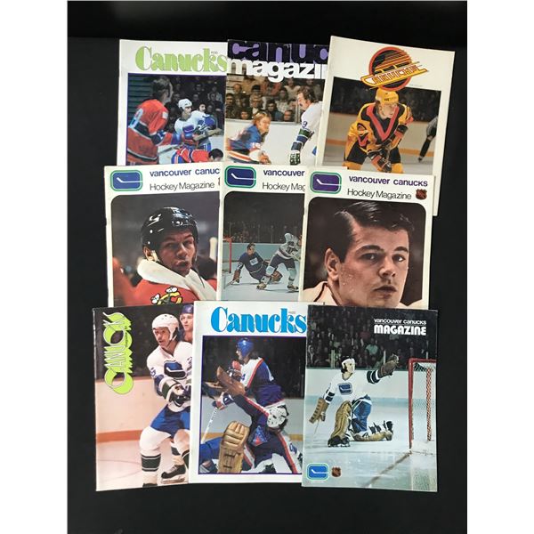 LOT OF 9 VINTAGE VANCOUVER CANUCKS PROGRAMS