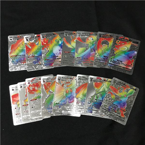 LOT OF LOOSE RAINBOW COLOURED POKEMON CARDS