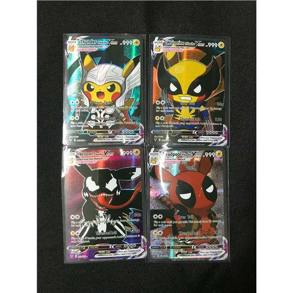 LOT OF 4 PIKACHU COSPLAY TRADING CARDS