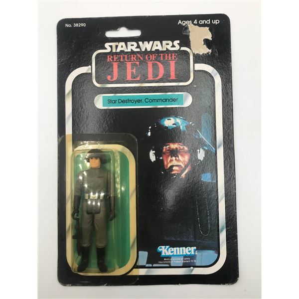 MINT ON CARD STAR WARS ROTJ STAR DESTROYER COMMANDER 77 BACK