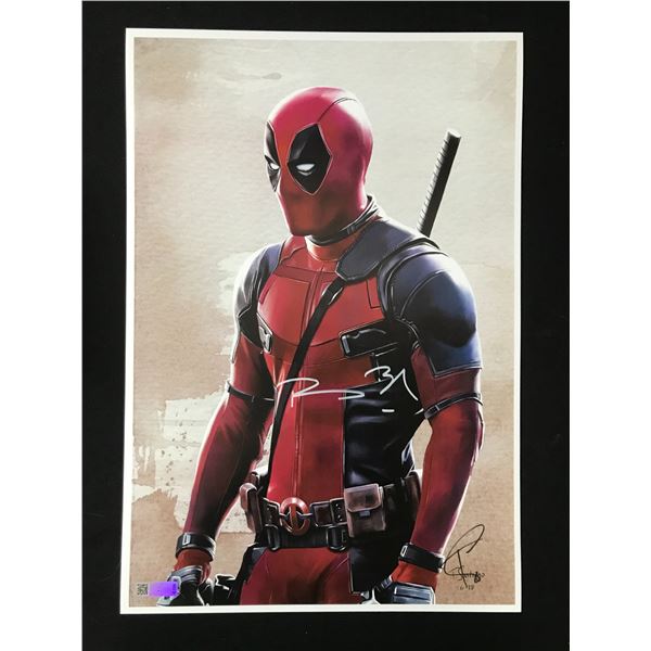 RYAN REYNOLDS SIGNED DEADPOOL 11 X 18 PRINT - CELEBRITY AUTHENTICSCOA