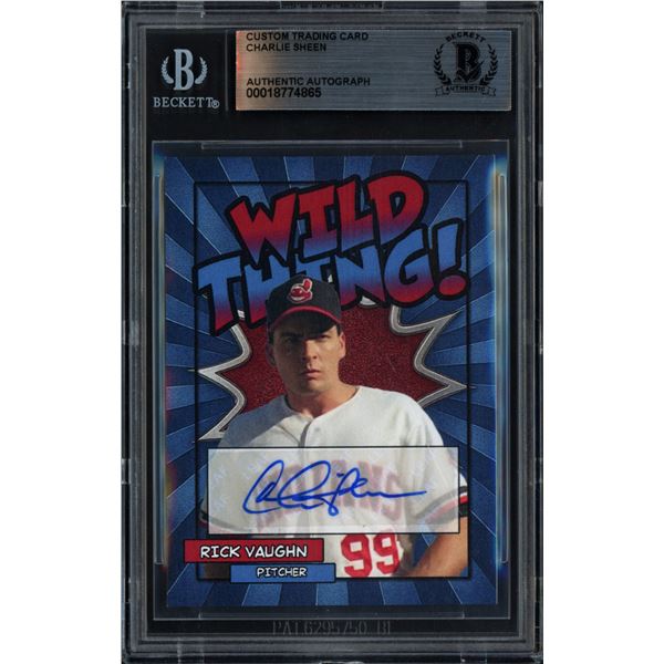 CHARLIE SHEEN SIGNED CUSTOM TRADING CARD - BECKETT COA