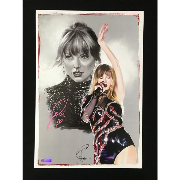 TAYLOR SWIFT SIGNED 11 X 18 PRINT - CELEBRITY AUTHENTICS COA