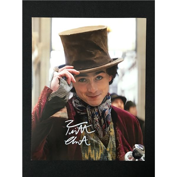 TIMOTHEE CHALAMET SIGNED WILLY WONKA 8X10 - KB COA
