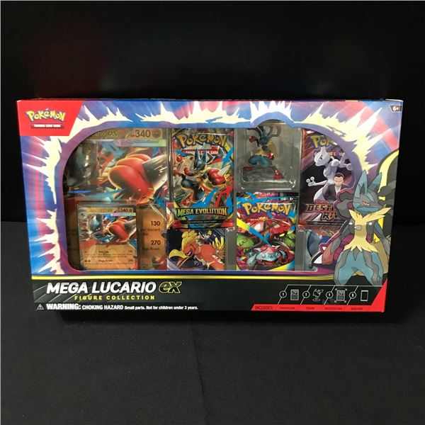 SEALED POKEMON TCG MEGA LUCARIO EX FIGURE COLLECTION