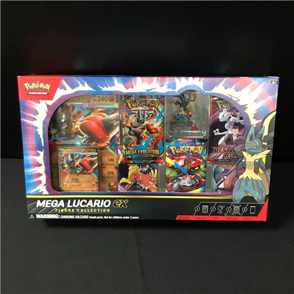 SEALED POKEMON TCG MEGA LUCARIO EX FIGURE COLLECTION