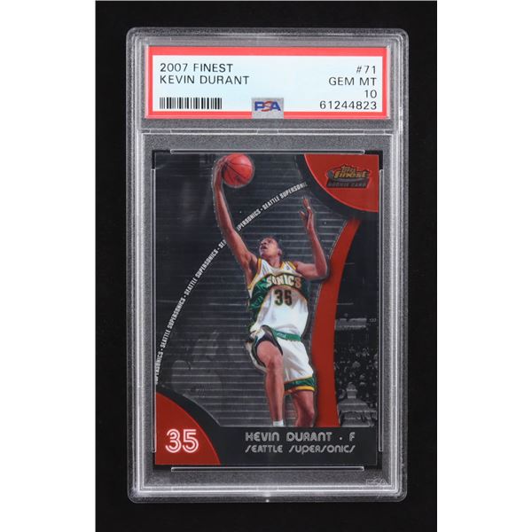 2007 FINEST KEVIN DURANT TRADING CARD - PSA GRADE 10