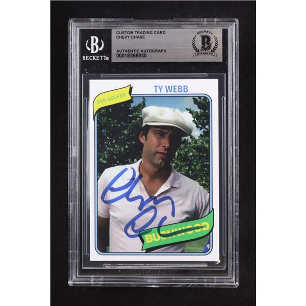 CHEVY CHASE SIGNED CUSTOM TRADING CARD - BECKETT COA