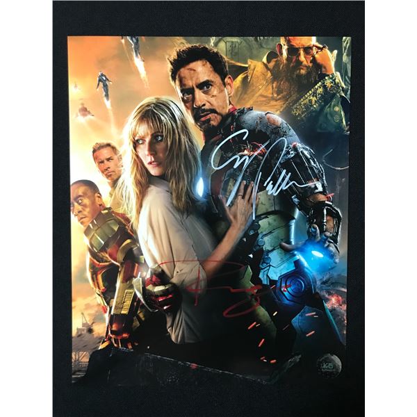 GWYNETH PALTROW AND ROBERT DOWNEY JR SIGNED IRON MAN 8X10 - KB COA
