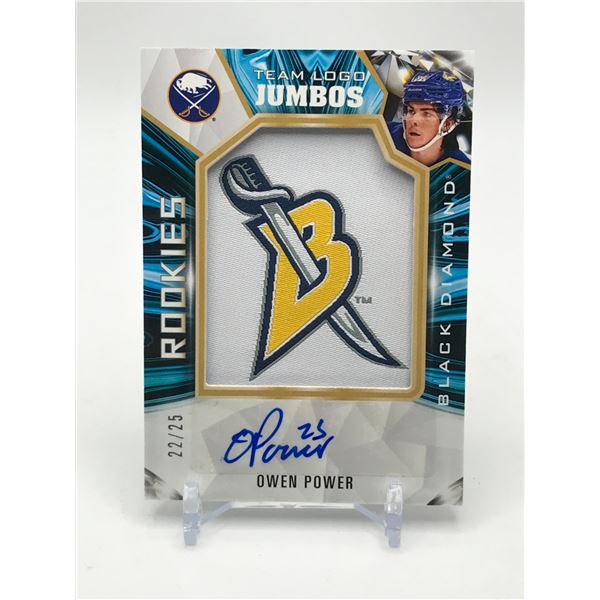 2022-23 UPPER DECK BLACK DIAMOND OWEN POWER ROOKIE PATCH AUTO CARD 22/25