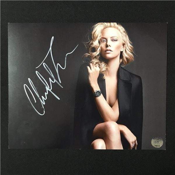 CHARLIZE THERON SIGNED 8X10 - KB COA