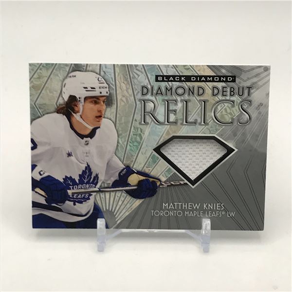 2023-24 UPPER DECK BLACK DIAMOND MATTHEW KNIES DIAMDON DEBUT RELICS TRADING CARD