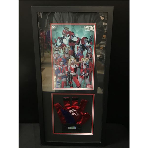 MARGOT ROBBIE SIGNED AND FRAMED HARLEY QUINN PRESENTATION PIECE (CELEBRITY AUTHENTICS COA)
