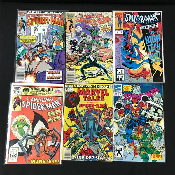 LOT OF 6 SPIDERMAN COMICS - MARVEL COMICS